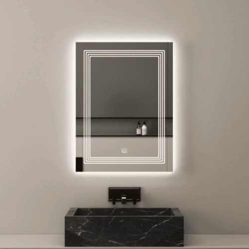 Lighting mirror 3 colors, Dimensions 80 x 60 cm, rectangle Lighting mirror 3 colors, Dimensions 80 x 60 cm, rectangle