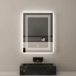 Lighting mirror 3 colors, Dimensions 80 x 60 cm, rectangle