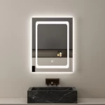 Rectangular shape LED Wall Mirror 3 lighting colors, Size 60 × 80 cm