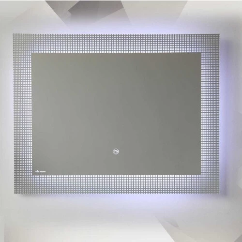 مراية ليد مقاس 80×60 سم، إطار رملي مربعات، شكل مستطيل مراية ليد مقاس 80×60 سم، إطار رملي مربعات، شكل مستطيل