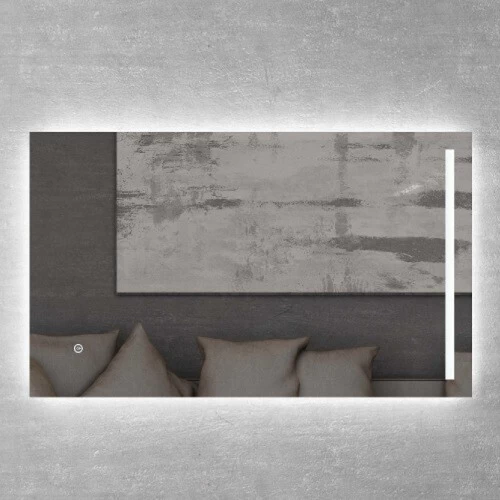 مراية إنارة مقاس 70×120 سم، إطار اكريليك، شكل مستطيل مراية إنارة مقاس 70×120 سم، إطار اكريليك، شكل مستطيل
