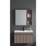 Wood Sink Cabinet, 60 cm, Modern Design with Mirror & Medicine Cabinet