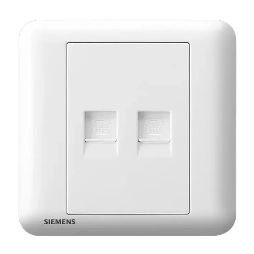 2 Gang RJ11 Telephone Socket, White, 86x86mm, Siemens (Delta Seata) 2 Gang RJ11 Telephone Socket, White, 86x86mm, Siemens (Delta Seata)