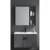 Grey Wood Sink Cabinet, Width 60 cm, Modern Design with Mirror & Medicine Cabinet