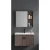 Dark Wood Sink Cabinet, Width 60 cm, Practical Design with Mirror and Medicine Cabinet