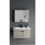 Sink Cabinet, Modern Design, Size 60 cm, Light Grey Wood with Mirror and Medicine Cabinet