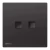 2 Gang RJ11 Telephone Socket, Black, 86x86mm, Siemens (Delta Peleus)