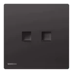2 Gang RJ45 Internet/Data CAT6 Socket, Black, 86x86mm, Siemens (Delta Peleus)