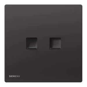 Shop 2 Gang RJ45 Internet/Data CAT6 Socket, Black, 86x86mm, Siemens ...