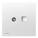 TV+RJ45 Internet/Data Cat6 Socket, White Color, Siemens (Delta Peleus)