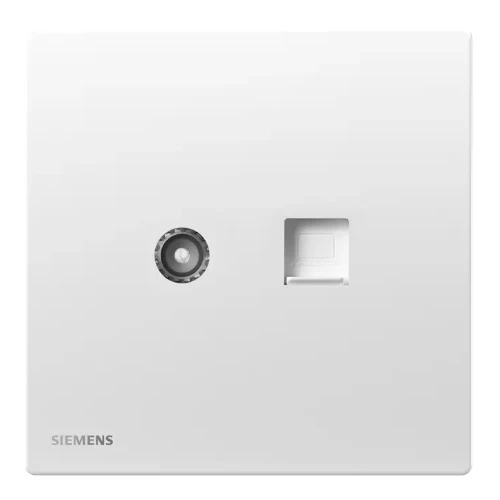 TV+RJ45 Internet/Data Cat6 Socket, White Color, Siemens (Delta Peleus) TV+RJ45 Internet/Data Cat6 Socket, White Color, Siemens (Delta Peleus)