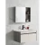 Grey White Wood Bathroom Vanity with Sink, Size 80 cm, Unique Design with Mirror and Medicine Cabinet