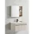 Beige Wood Bathroom Vanity, Practical Design, Size 80 cm, with Mirror and Medicine Cabinet