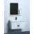Bathroom Sink with White Wood Cabinet, 60 cm, Distinctive Design with Mirror and Medicine Cabinet