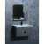 Pearl Grey Wood Bathroom Sink Unit, Elegant Design, 60 cm, with Mirror and Medicine Cabinet