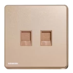 2 Gang RJ11 Telephone Socket, Rose Gold, 86x86mm, Siemens (Delta Arina)