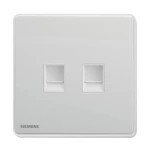 2 Gang RJ45 Internet/Data UTP CAT6 Socket, White, 86x86mm, Siemens (Delta Arina)
