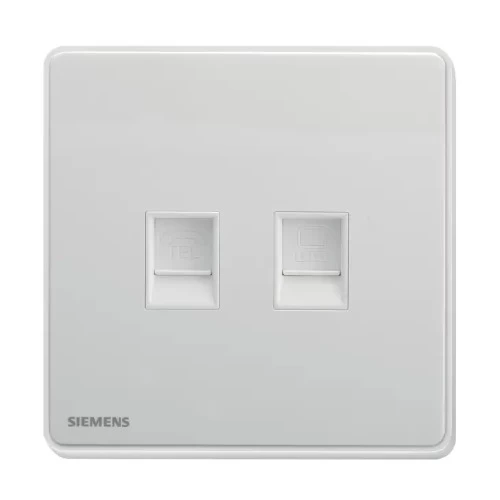 2 Gang RJ45 Internet/Data UTP CAT6 Socket, White, 86x86mm, Siemens (Delta Arina) 2 Gang RJ45 Internet/Data UTP CAT6 Socket, White, 86x86mm, Siemens (Delta Arina)