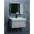 Light Grey Wood Vanity Unit, Size 60 cm, Functional Design with Mirror and Medicine Cabinet