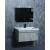 Light Grey Wood Sink, Width 60 cm, Distinctive Design with LED Mirror