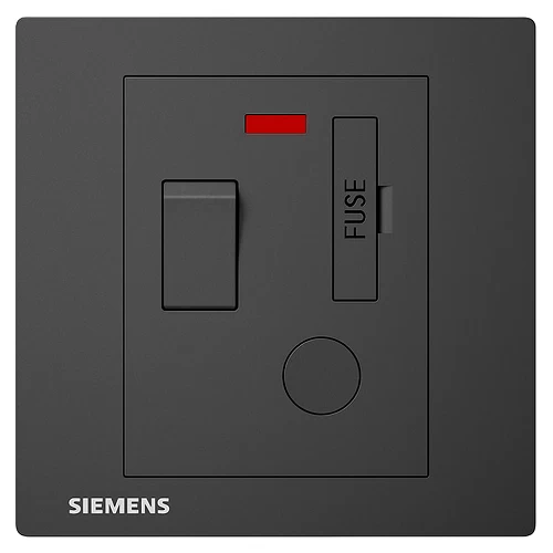 13A Fused Connection Unit with Double Pole Switch and Indicator, Dark Gray Color, 86x86mm, Siemens (Delta Relfa)