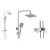 Bath Mixer Chrome Color with a pipe with Hand Shower 20 x 30 cm, Rectangle