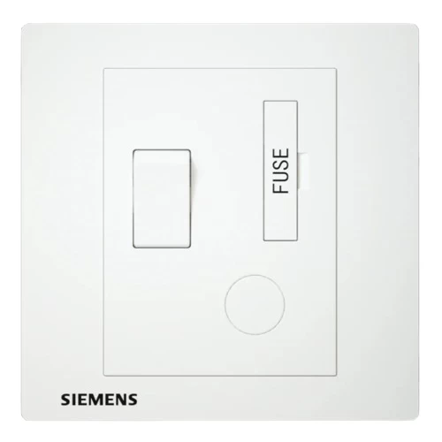 13A Fused Connection Unit with Double Pole Switch, White Color, 86x86mm, Siemens (Delta Relfa)