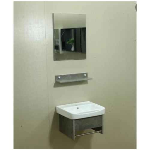 Wooden Bathroom Sink Dark gray, Size 43 × 36 cm