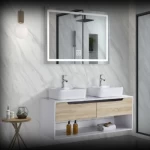 Two Piece Wooden Bathroom Sink White, Size 140 cm