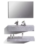 Stone Sink Washbasin, Size100 cm, White gray Color