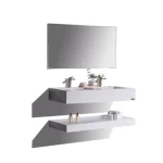 Gray white Vanity Unit, Stone Cabinet and Basin, Size 120 cm