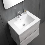 BMF Chinese Wooden Body Washbasin, Light gray, Size 60 cm