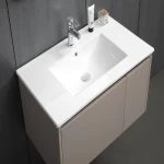 BMF Chinese Wooden Washbasin, Distinctive Design Dark gray, Size 80 cm