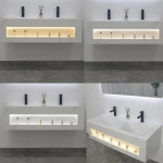 Distinctive Design Stone Basin Set, 120 cm size, white color