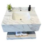 Distinctive Design Stone Vanity Unit ceramic basin, 80 cm size, white color