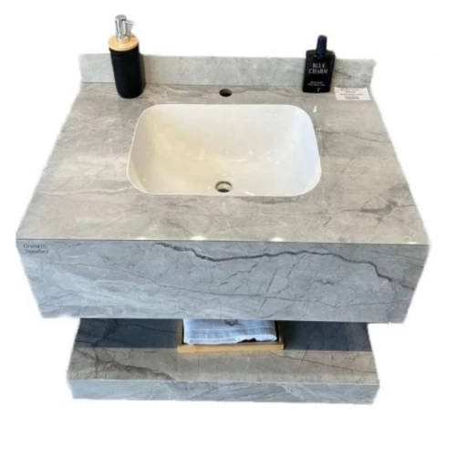 Distinctive Design Stone Basin Set ceramic basin, Size 80 cm, gray color Distinctive Design Stone Basin Set ceramic basin, Size 80 cm, gray color