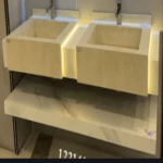 Distinctive Design Stone Wash Sink, 150 cm size, light beige matte color