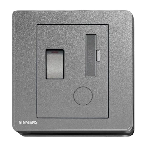 13A Fused Connection Unit with Double Pole Switch, Dark Gray Color, 86x86mm, Siemens (Delta Arina) 13A Fused Connection Unit with Double Pole Switch, Dark Gray Color, 86x86mm, Siemens (Delta Arina)