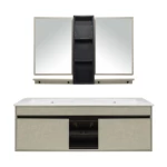 Wooden Washbasin unit two basin, size 120 cm, Wooden light Color