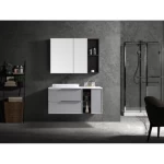 Wooden Bathroom Sink, Elegant Look, Gray color, 60 cm size