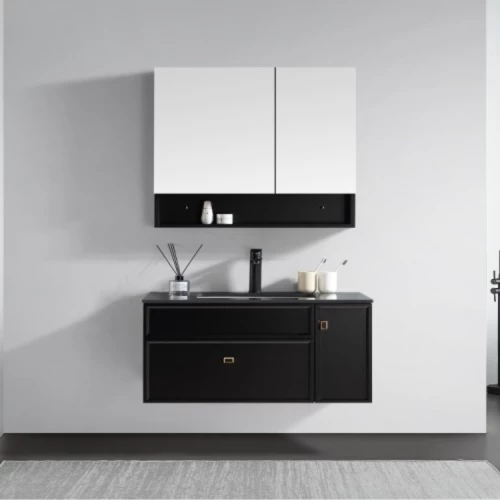 Distinctive Design Wooden Bathroom Sink, Size 80 cm, black Color Distinctive Design Wooden Bathroom Sink, Size 80 cm, black Color