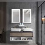 Modern Style Wooden Washbasin, Size 120 cm, Gray white color