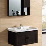Rectangular Wooden Wash Sink, Size 80 cm , Dark wooden color