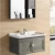 Rectangular Wooden Bathroom Sink, Size 60 cm , light gray color