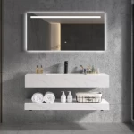 Industrial Stone Basin Set, Size 100 cm, White color