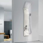 Wall-Mounted Shower Unit, Stainless Steel, Marble white color