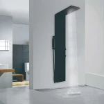 Wall-Mounted Shower Head, Stainless Steel, black color