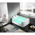 حوض استحمام جاكوزي أبيض مستطيل، تصميم مميز