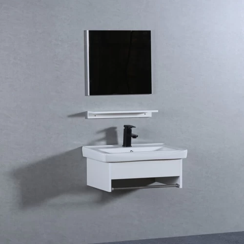 Wooden with aluminum Washbasin, Size 50 × 36 cm, White Color Wooden with aluminum Washbasin, Size 50 × 36 cm, White Color