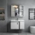 Distinctive Design Wooden With Aluminum Bathroom Sink, White marble color, Size 60 cm